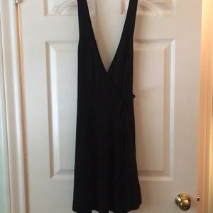 Simple black wrap dress